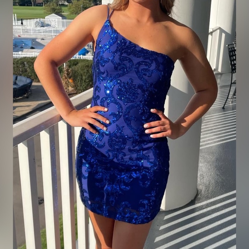 Windsor Blue One-Shoulder Bodycon Dress